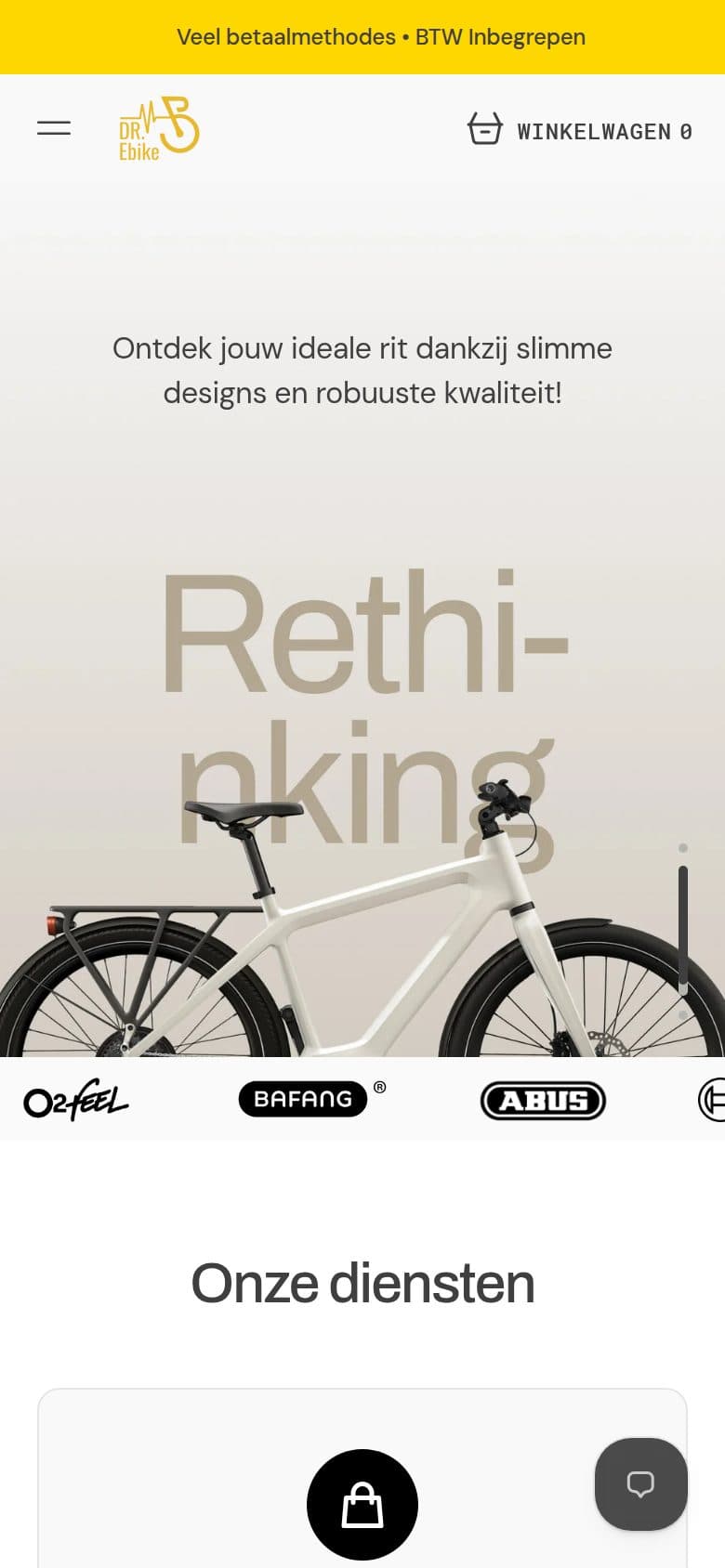 De site van DR.Ebike op een telefoon